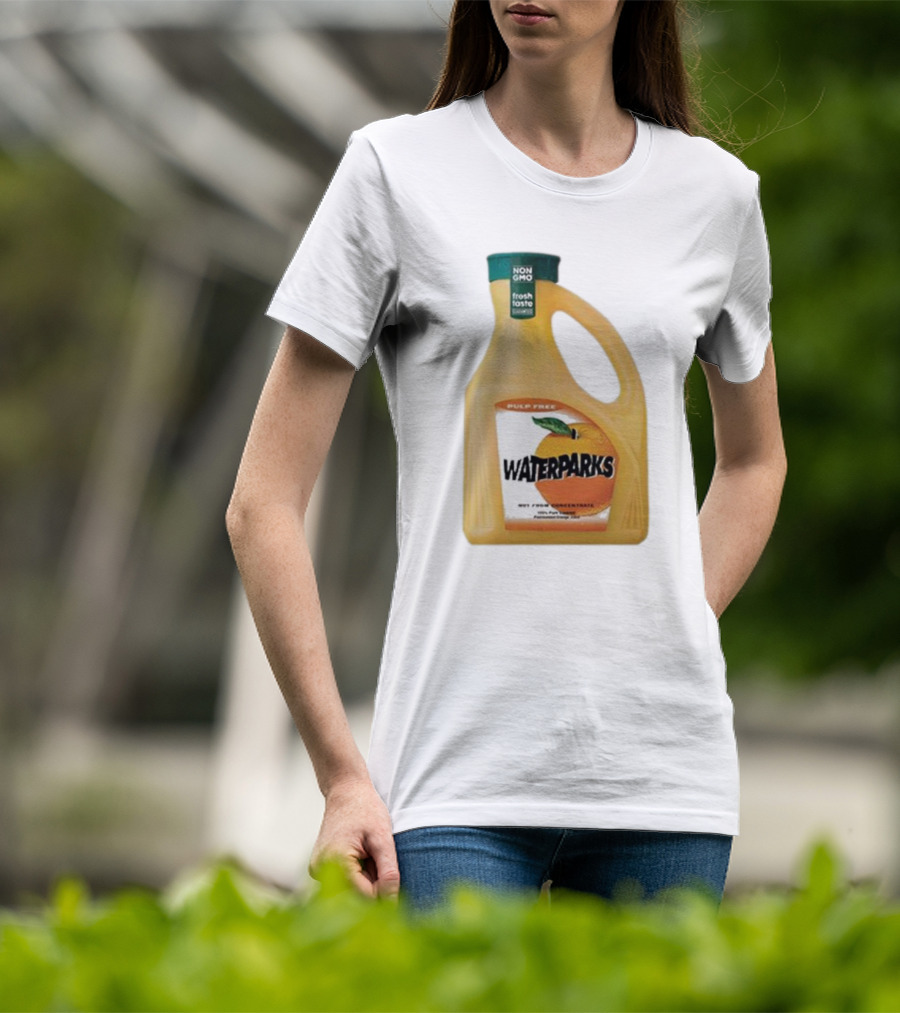 Waterparks Pulp Free Non GMO Orange Juice Fresh Taste T-Shirt