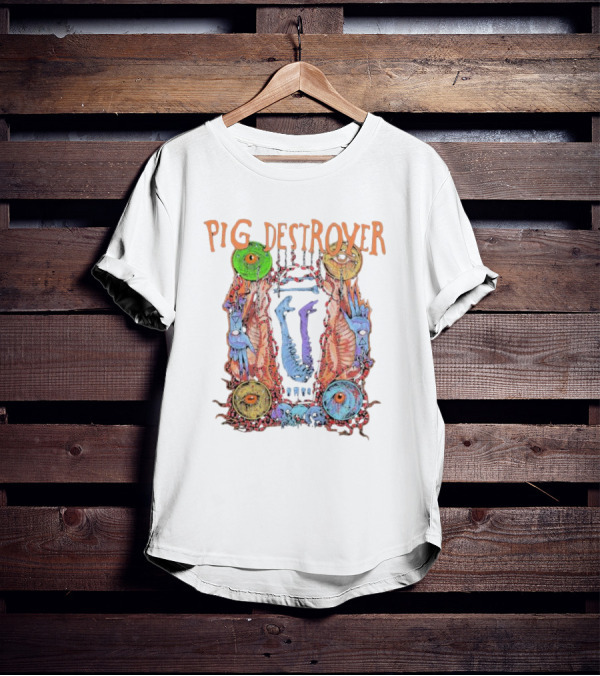 Pig Destroyer Colorful Surreal Horror Artwork With Multiple Eyes T-Shirt