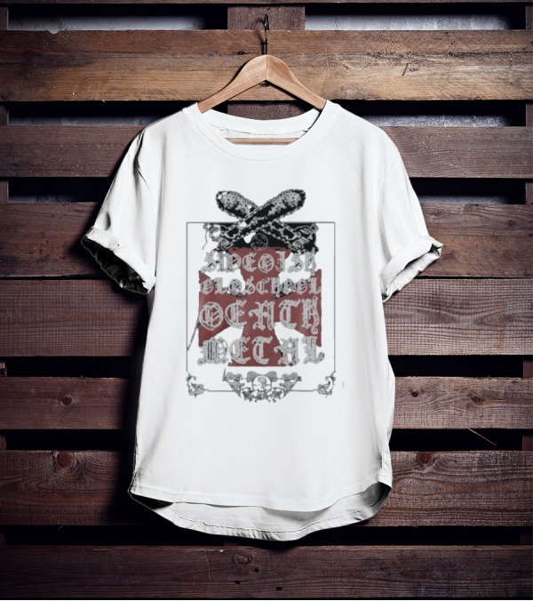 Swedish Old School Death Metal Skull Crossbones Crest T-Shirt