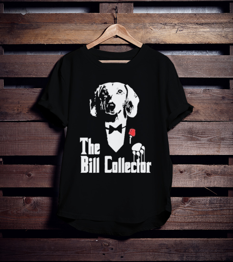 The Bill Collector Dog In Black Tie With Rose And Puppet Strings T-Shirt