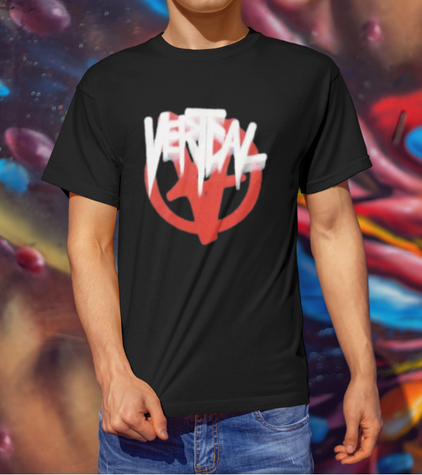 Verticalgoods Kaos Vertical Symbol In Red And White T-Shirt