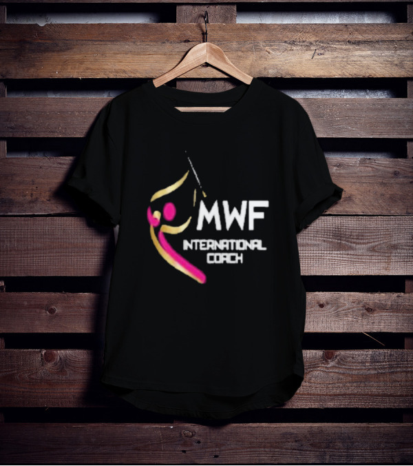 MWF International Coach Logo With Colorful Athletic Figure T-Shirt