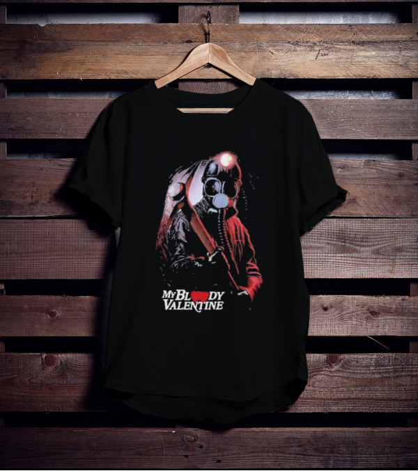 My Bloody Valentine Horror Gas Mask Miner Pickaxe T-Shirt
