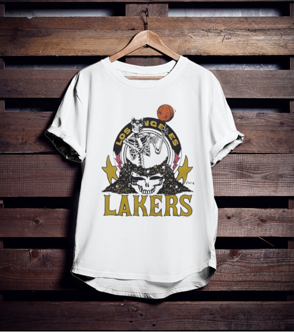 Los Angeles Lakers Grateful Dead Basketball Skull T-Shirt