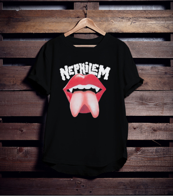 Nephilem Vampire Lips With Fangs And Extended Tongue T-Shirt