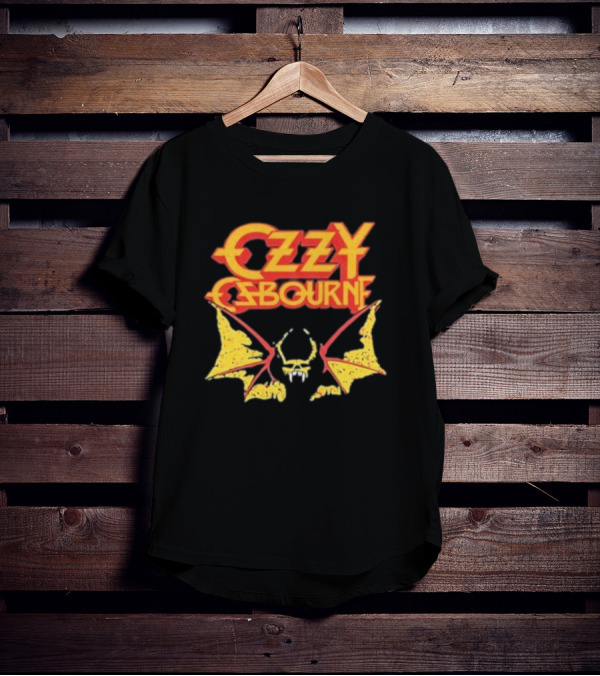 Ozzy Osbourne Bat Logo With Yellow T-Shirt