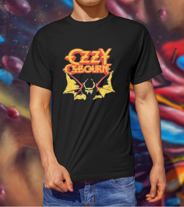 Ozzy Osbourne Bat Logo With Yellow T-Shirt
