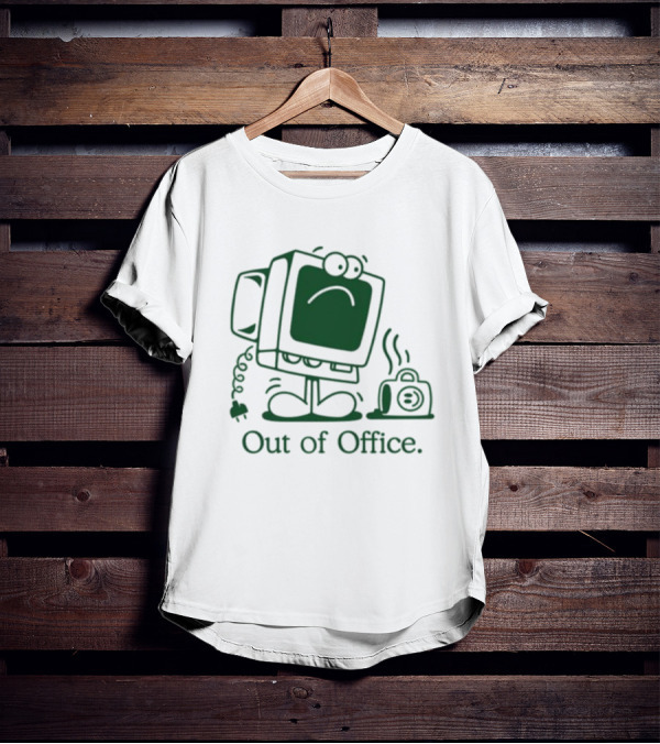 Out Of Office Sad Computer Icon With Coffee Cup T-Shirt