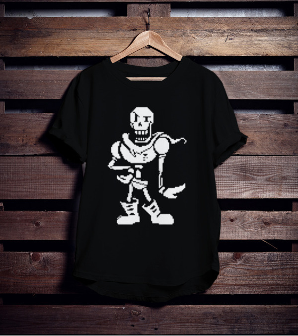 Undertale Papyrus Skeleton Warrior Pixel Art Battle Sprite T-Shirt