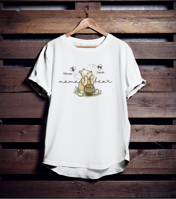 Mama Bear Family Personalized Custom Hunny Jar Michael Sarah T-Shirt