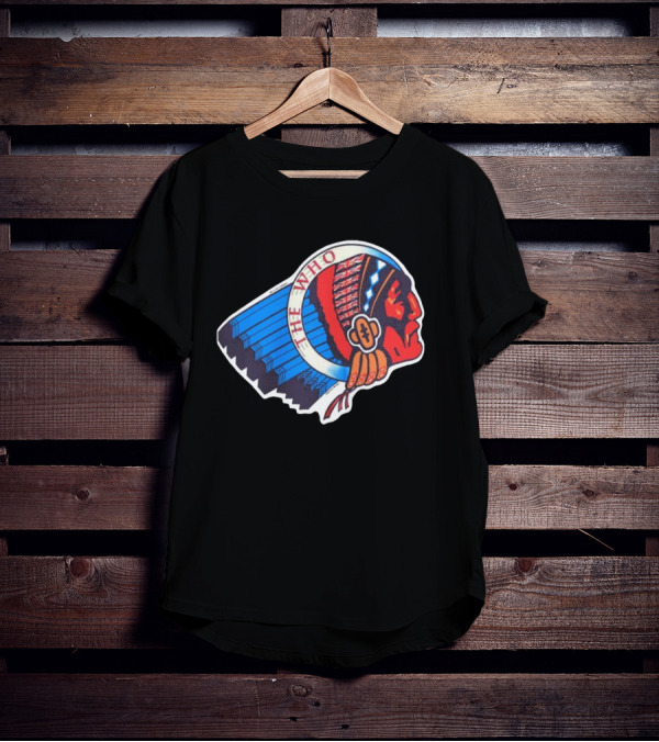 Rare The Who 1976 Vintage Logo Native American Headdress T-Shirt