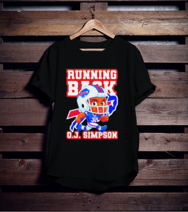 Running Back O.J. Simpson Cartoon Buffalo Bills Football Player T-Shirt