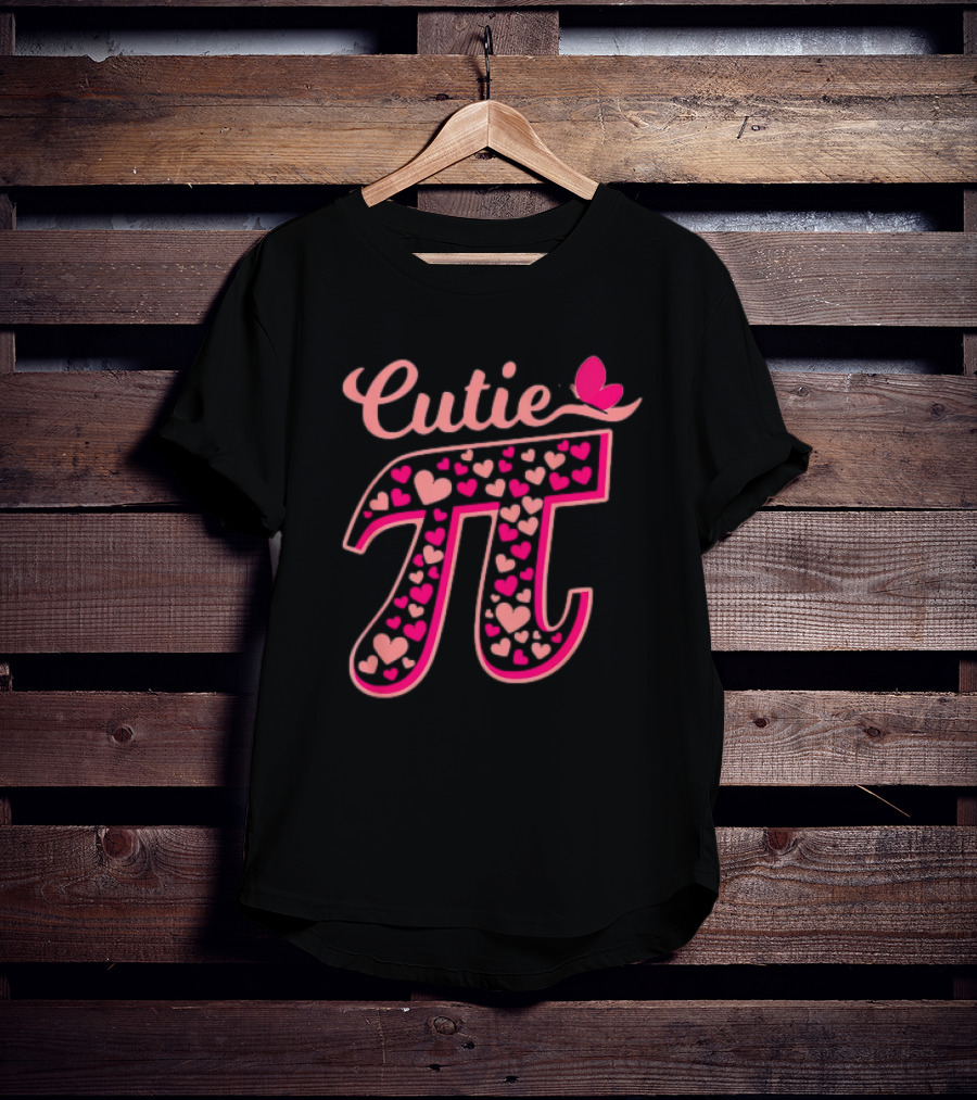Cutie Pi Day Women Kids Men Toddler Math Teacher Butterfly Hearts T-Shirt