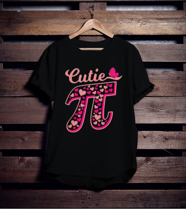 Cutie Pi Day Women Kids Men Toddler Math Teacher Butterfly Hearts T-Shirt