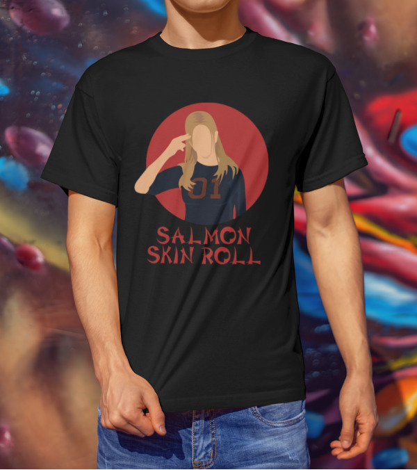 Salmon Skin Roll 01 Gesture Red Circle Background T-Shirt