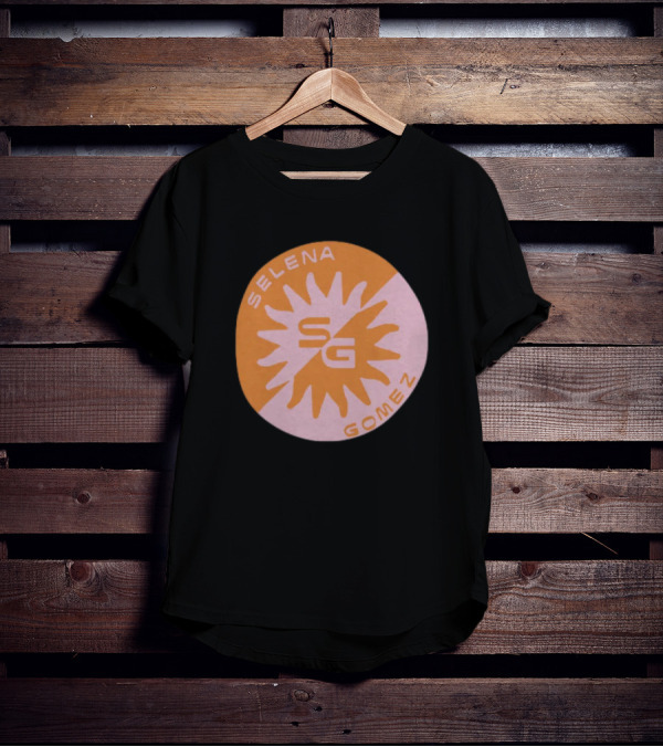 Selena Gomez SG Sunset Logo Circle Orange Pink T-Shirt
