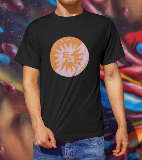 Selena Gomez SG Sunset Logo Circle Orange Pink T-Shirt