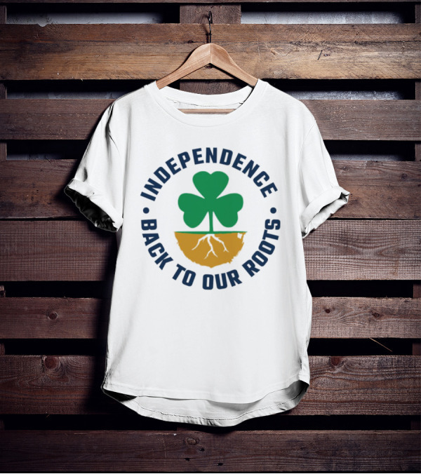 Independence Shamrock Emblem Back To Our Roots T-Shirt