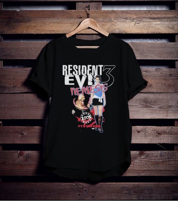Resident Evil 3 Nemesis Pure 100% Evil It’s In Your Blood T-Shirt