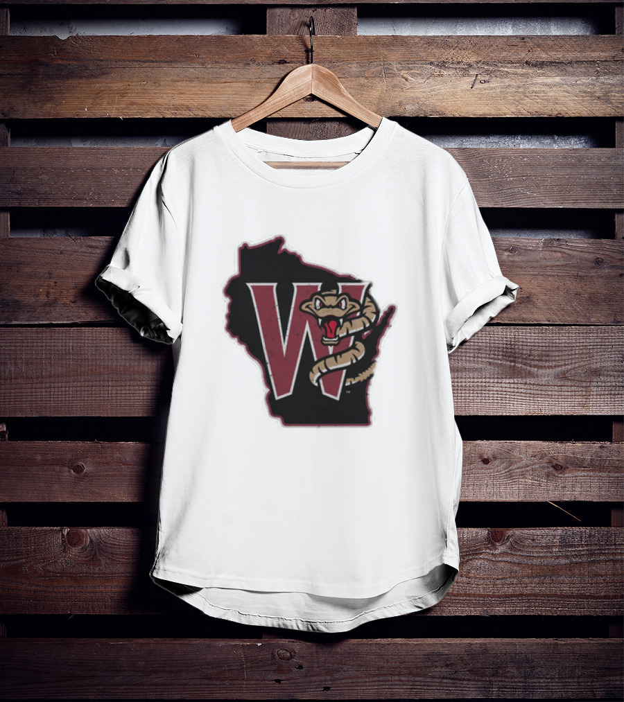 Black Timber Rattlers Wisconsin W Snake T-Shirt