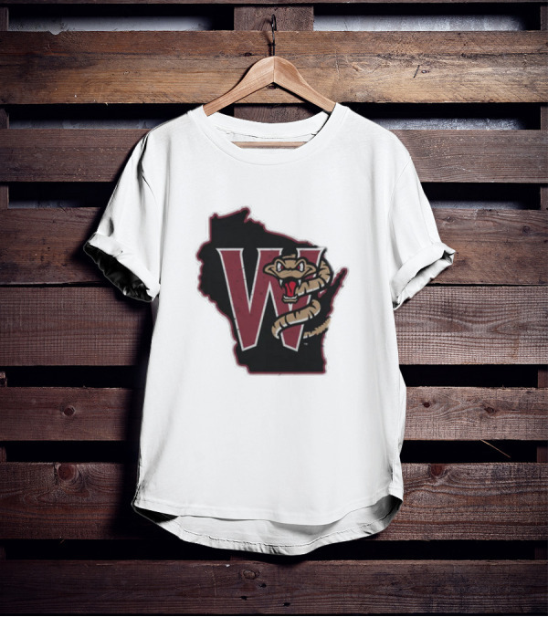 Black Timber Rattlers Wisconsin W Snake T-Shirt
