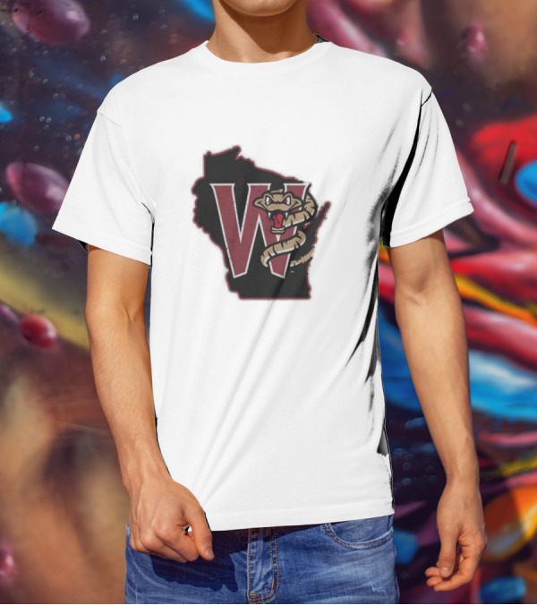 Black Timber Rattlers Wisconsin W Snake T-Shirt