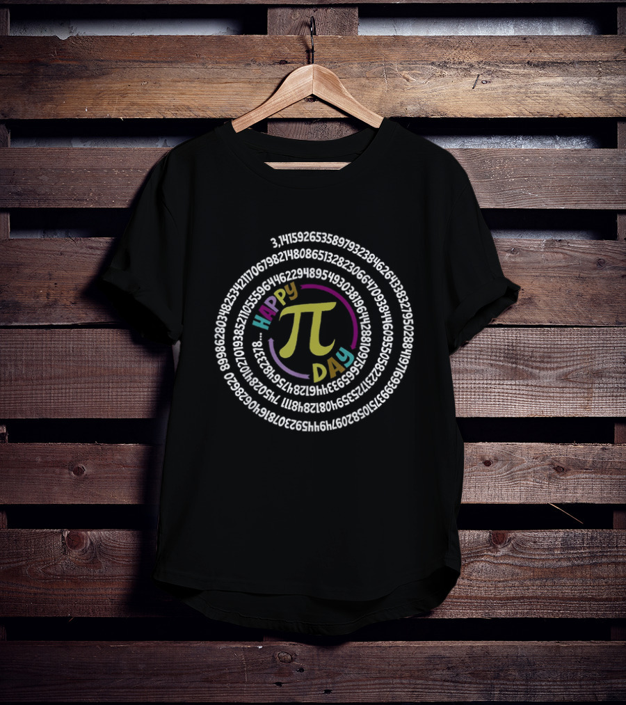 Happy Pi Day 3.14 Math Teacher Spiral Design Mathematic T-Shirt