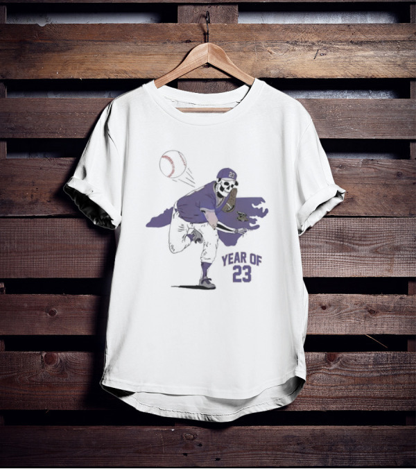 Year Of 23 Skeleton Pitcher North Carolina T-Shirt