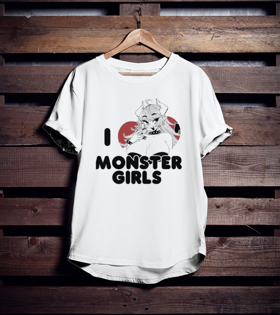 I Love Monster Girls Anime Aesthetic Horned Character T-Shirt