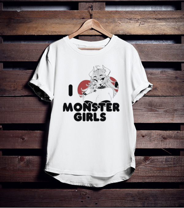 I Love Monster Girls Anime Aesthetic Horned Character T-Shirt