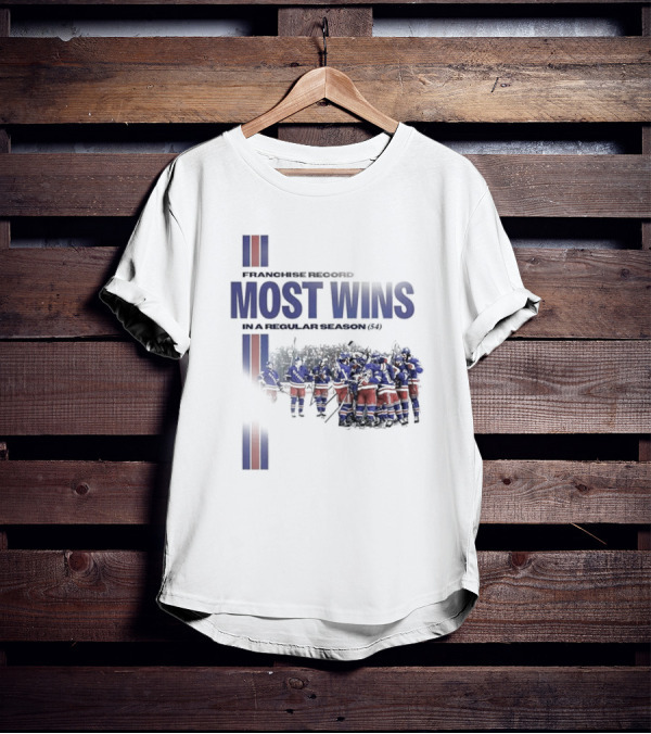 Franchise Record Most Wins In A Regular Season (54) New York Rangers T-Shirt