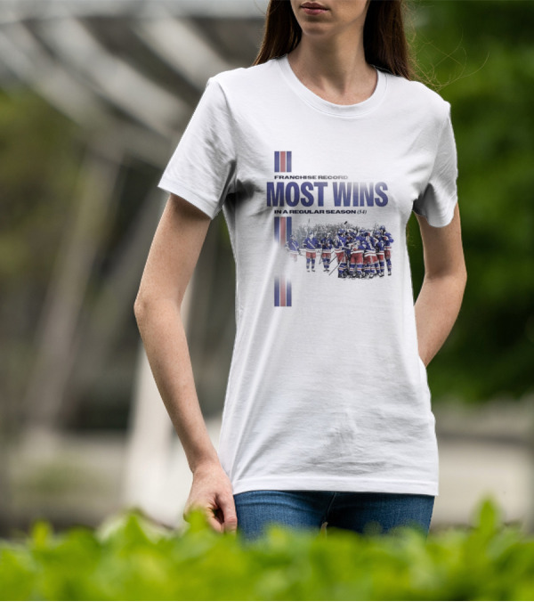 Franchise Record Most Wins In A Regular Season (54) New York Rangers T-Shirt