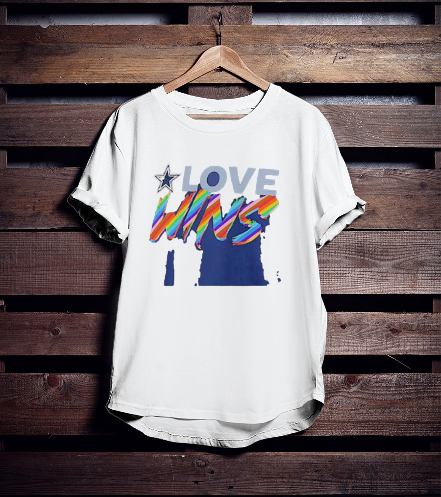 Dallas Cowboys Pride Love Wins Rainbow Star T-Shirt