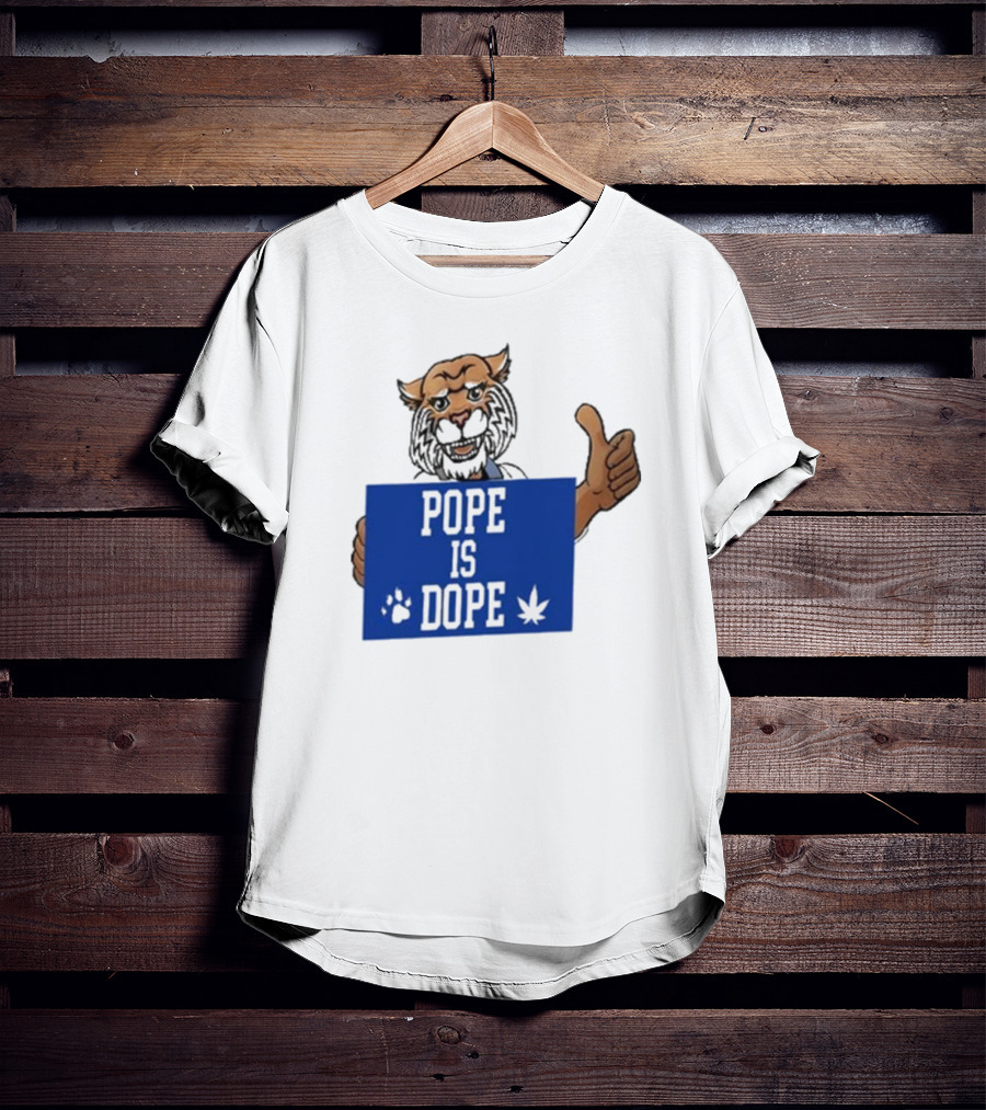 Pope Is Dope Kentucky Wildcat Thumbs Up Paw Leaf T-Shirt