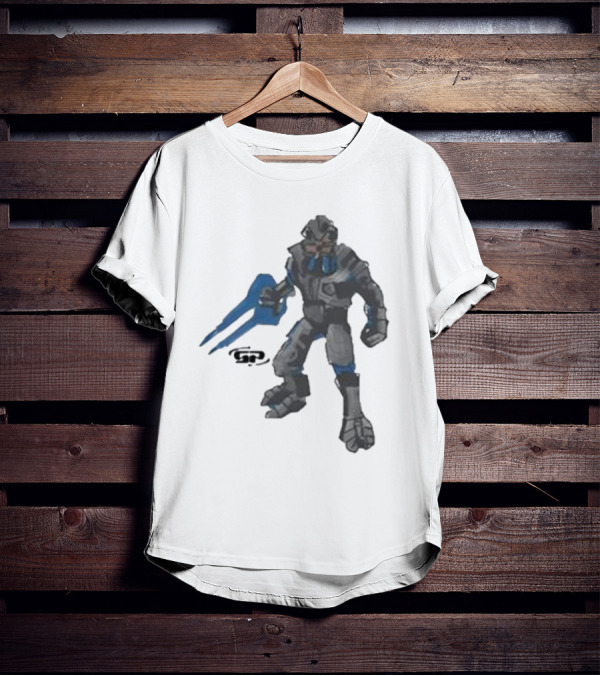 Halo 2 Arbiter Re-Release Collaboration Character With Energy Sword T-Shirt