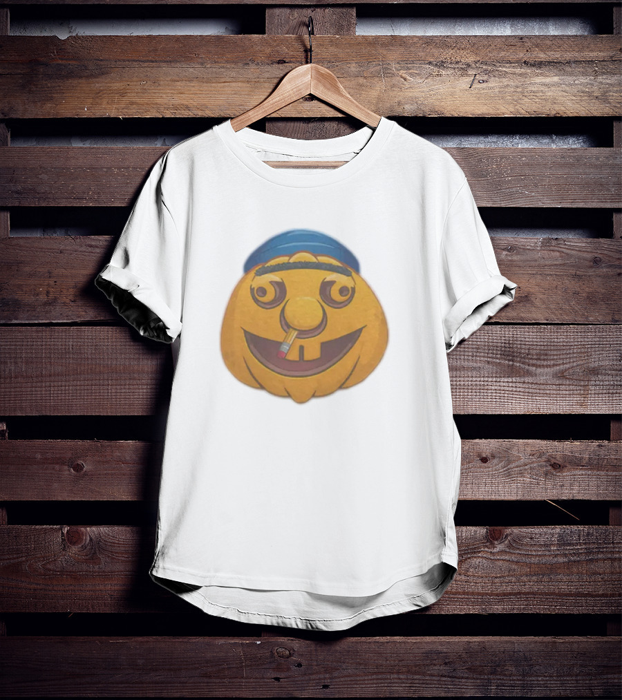 SML Pumpkin With Blue Hat And Pencil T-Shirt