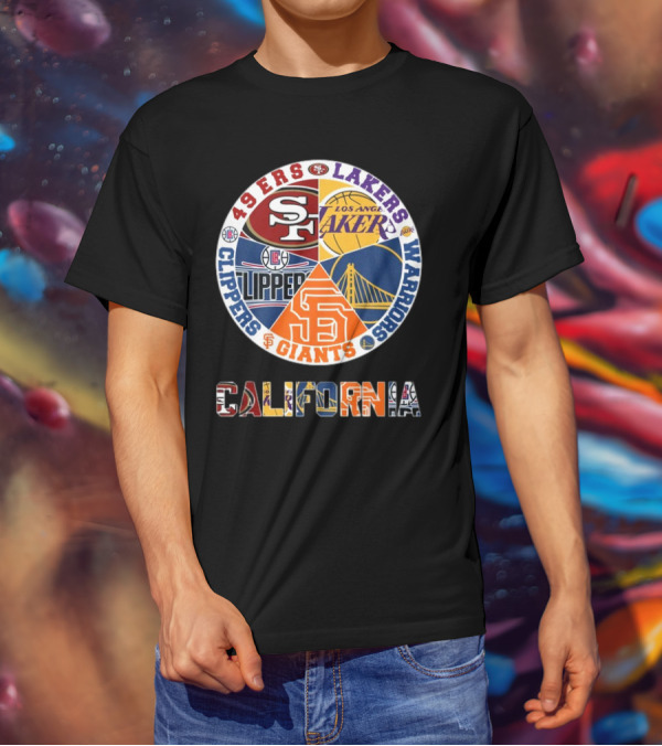 49ers Lakers Clippers Warriors Giants California T-Shirt