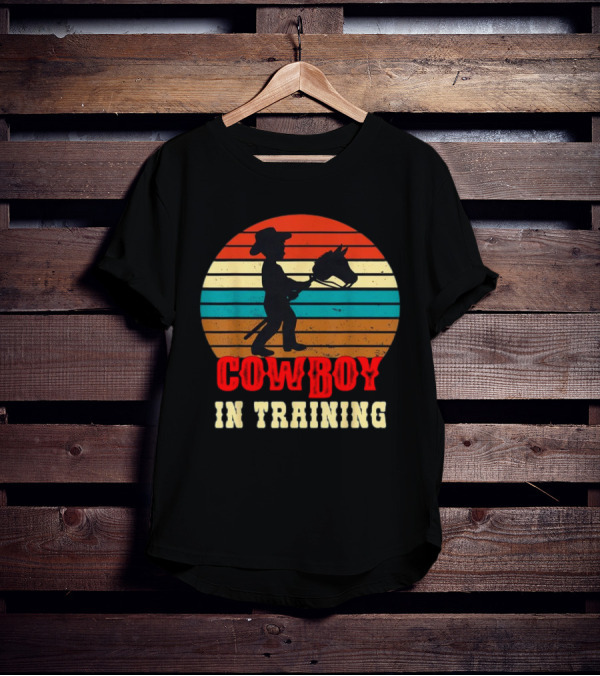 Cowboy In Training Future Rodeo Boy With Wooden Horse T-Shirt