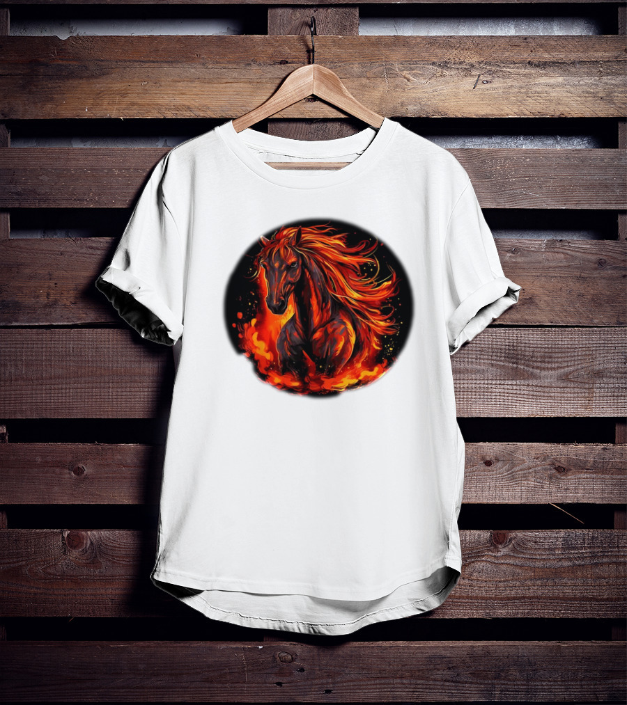 Funny Flaming Horse For Burning Flames Lovers T-Shirt