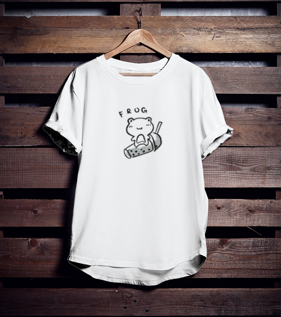Frog Alles Ava Merch Cute Bubble Tea Cartoon T-Shirt