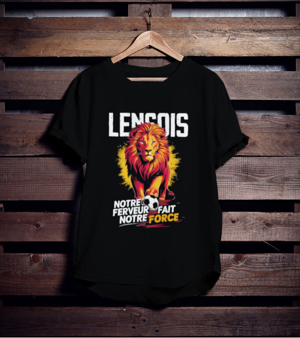 Lensois Notre Ferveur Fait Notre Force Lion And Soccer Ball Iconic T-Shirt