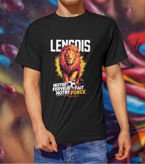 Lensois Notre Ferveur Fait Notre Force Lion And Soccer Ball Iconic T-Shirt