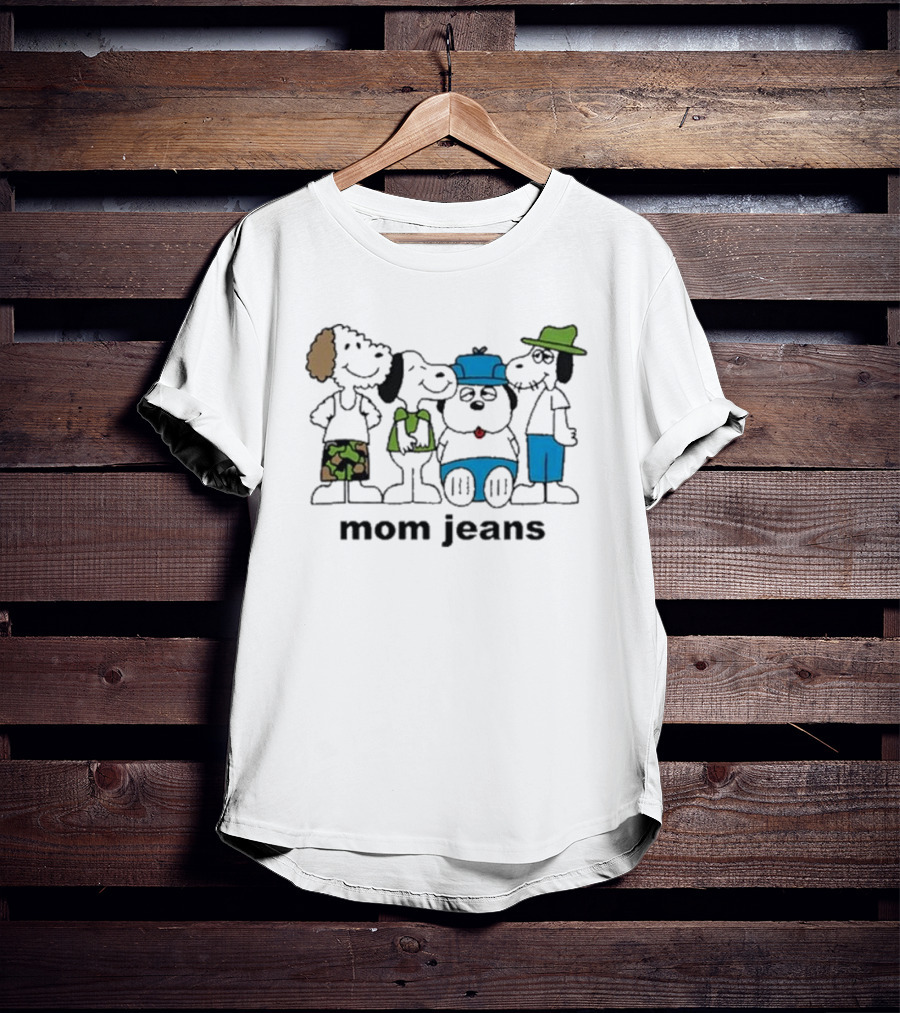 Mom Jeans Band Cartoon Characters In Colorful Outfits T-Shirt