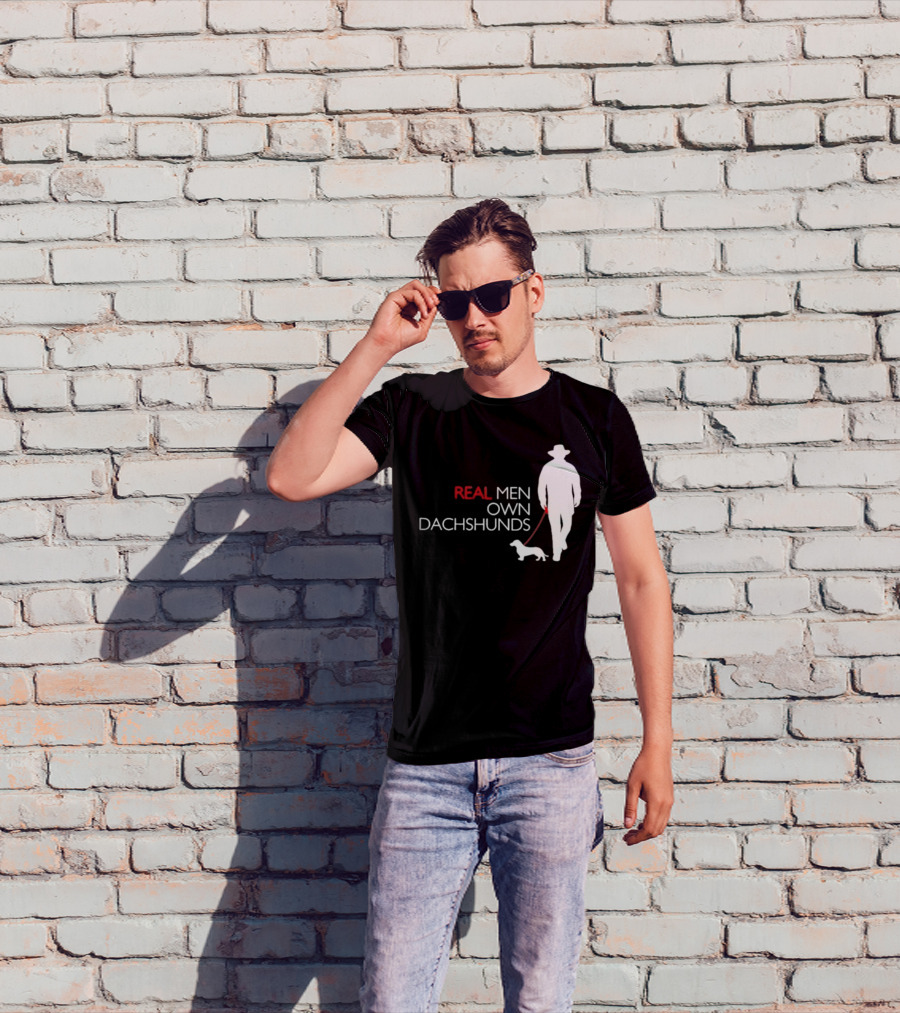 REAL MEN OWN DACHSHUNDS Walking T-Shirt