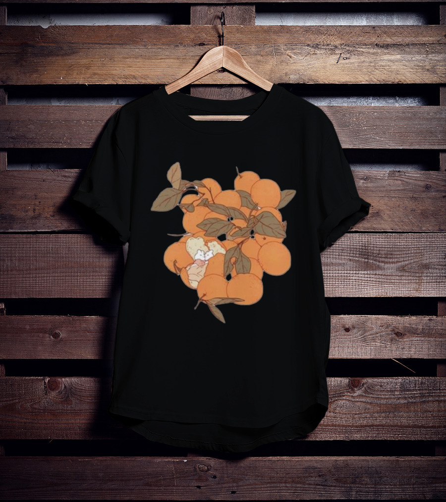 Sweet Citrus Delicate Orange Fruits With Leaves T-Shirt