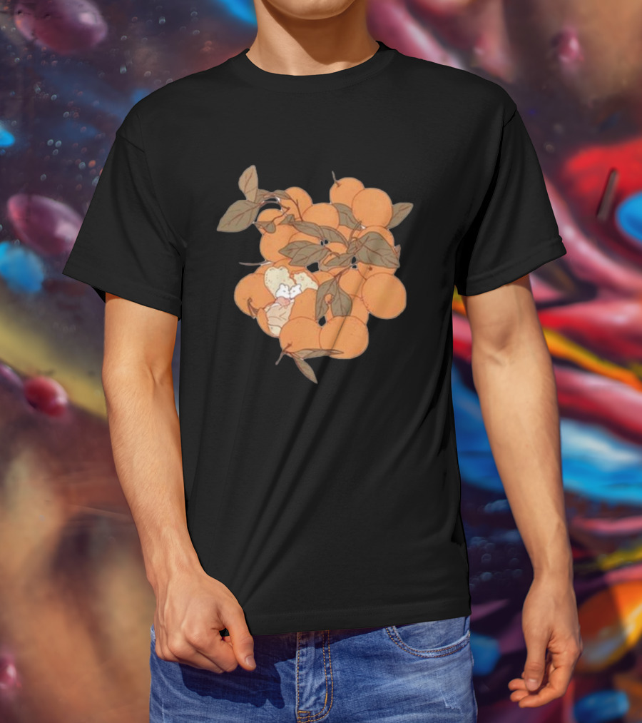 Sweet Citrus Delicate Orange Fruits With Leaves T-Shirt