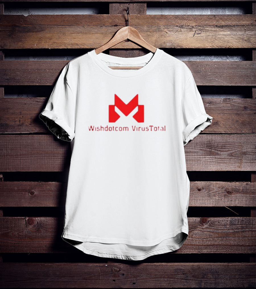 Wishdotcom VirusTotal Logo Icon Red Typography T-Shirt