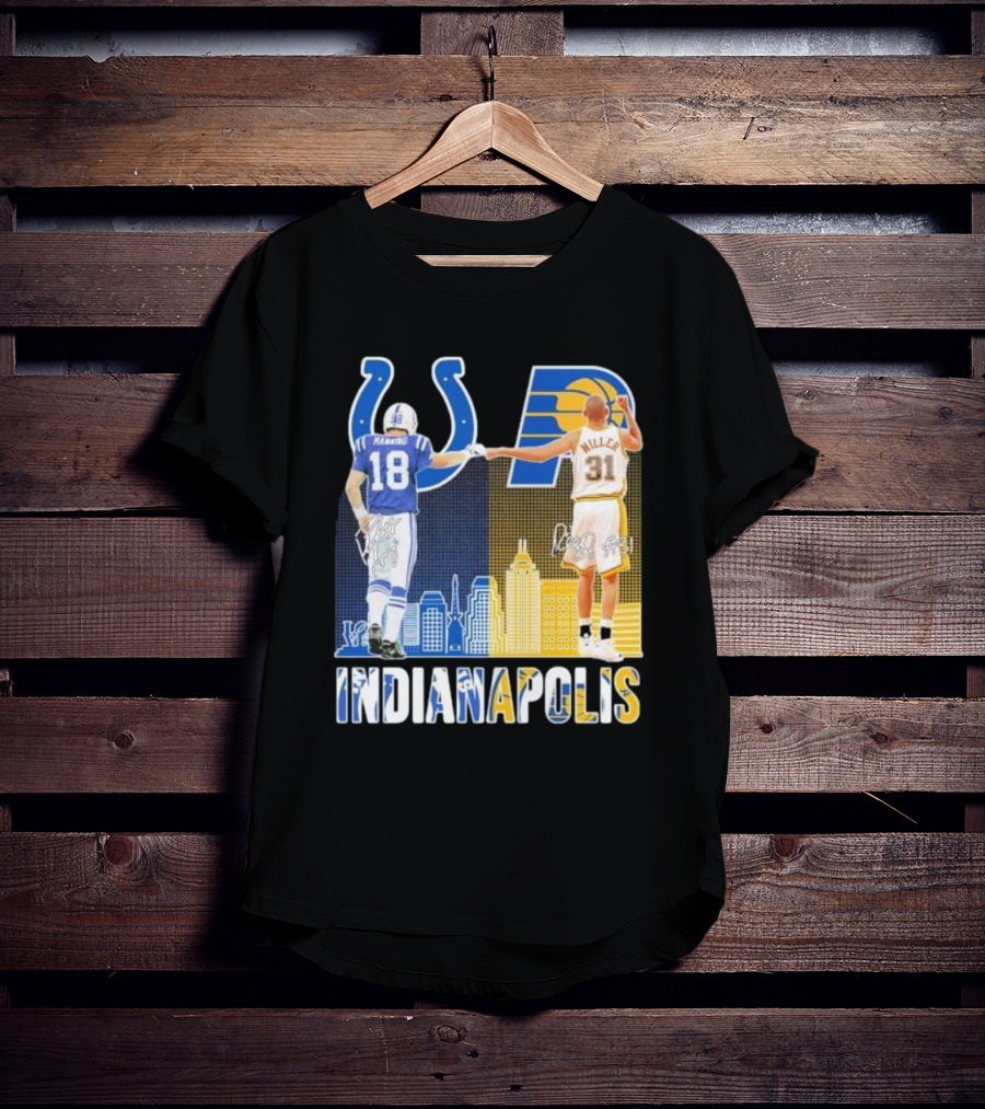 Manning Miller Indianapolis Colts Pacers Signatures Legends T-Shirt