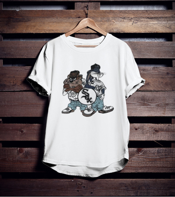 Chicago White Sox Looney Tunes Taz And Bugs Bunny Baseball Characters T-Shirt