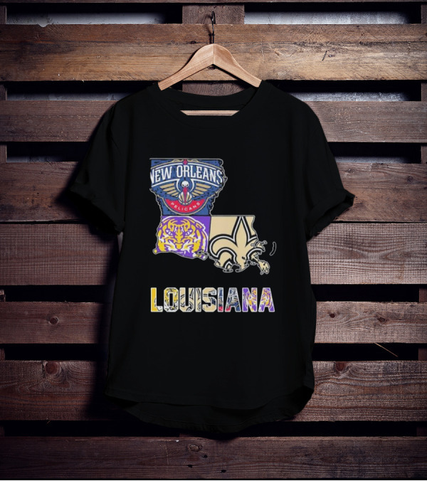 New Orleans Pelicans LSU Tigers New Orleans Saints Louisiana Pride T-Shirt